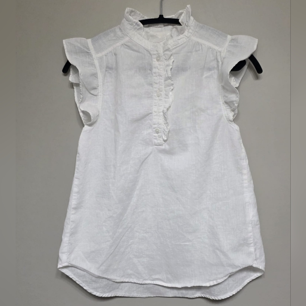 H&M White Ruffled Top